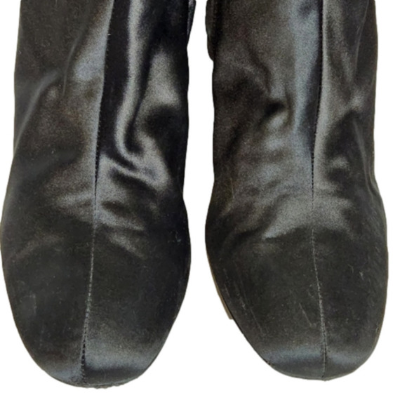 Size 10 Bootie Satin Rounded Heeled boot Fabric Black JESSICA SIMPSON - Picture 2 of 16